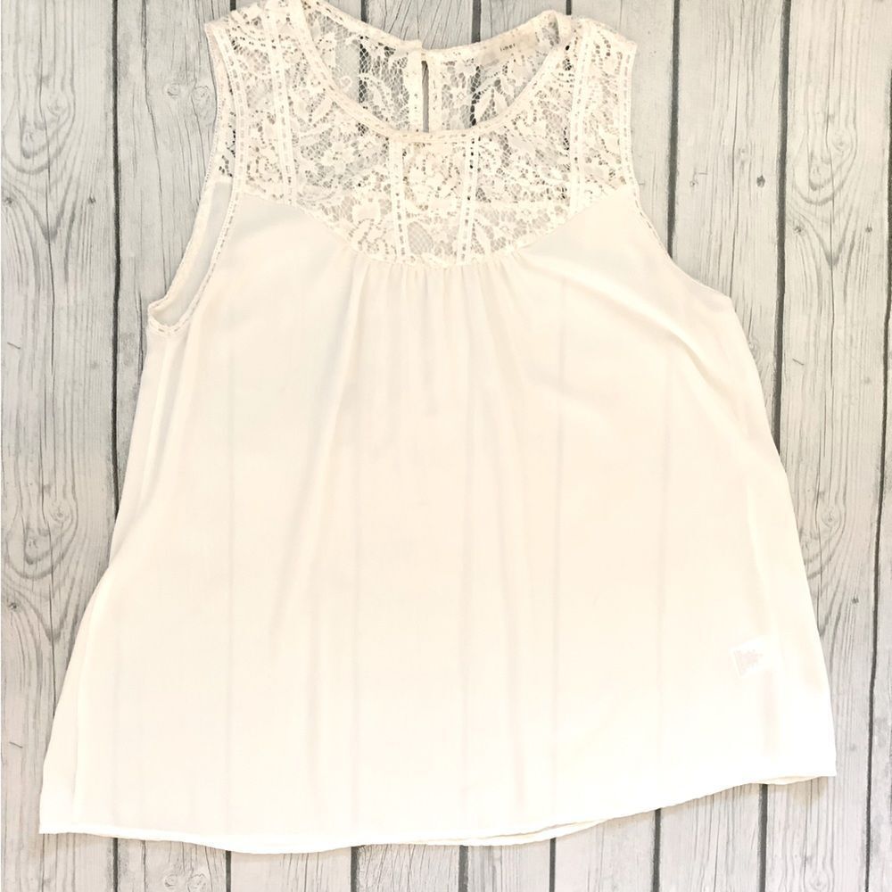 i-ner off white crochet dressy top-medium